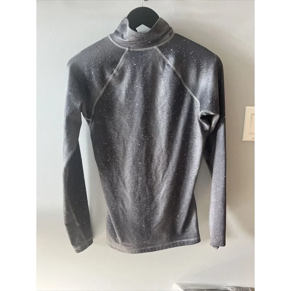 Nike Pro Sweatshirt Womens Size M Activewear Dri-Fit Mock Neck Gray‎ Running